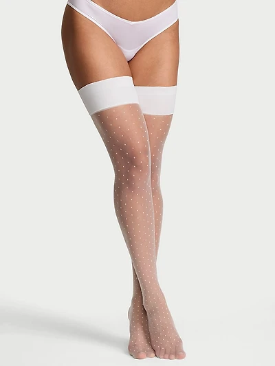 Tease Sheer Bow Bridal Thigh Highs