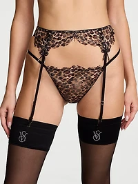 Geo Leo Embroidery Garter Belt
