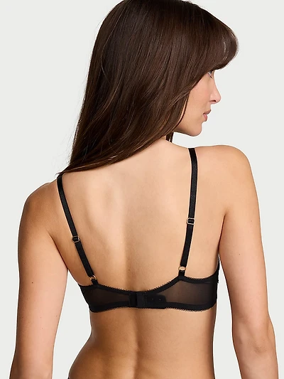 Wicked Wildflower Embroidery Unlined Balconette Bra