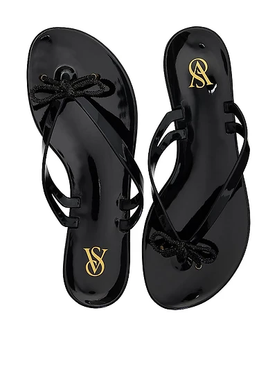 Shine Bow Jelly Sandals