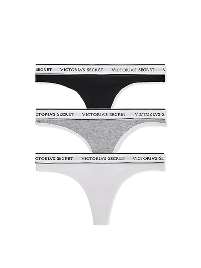 5-Pack Logo Cotton Thong Panties