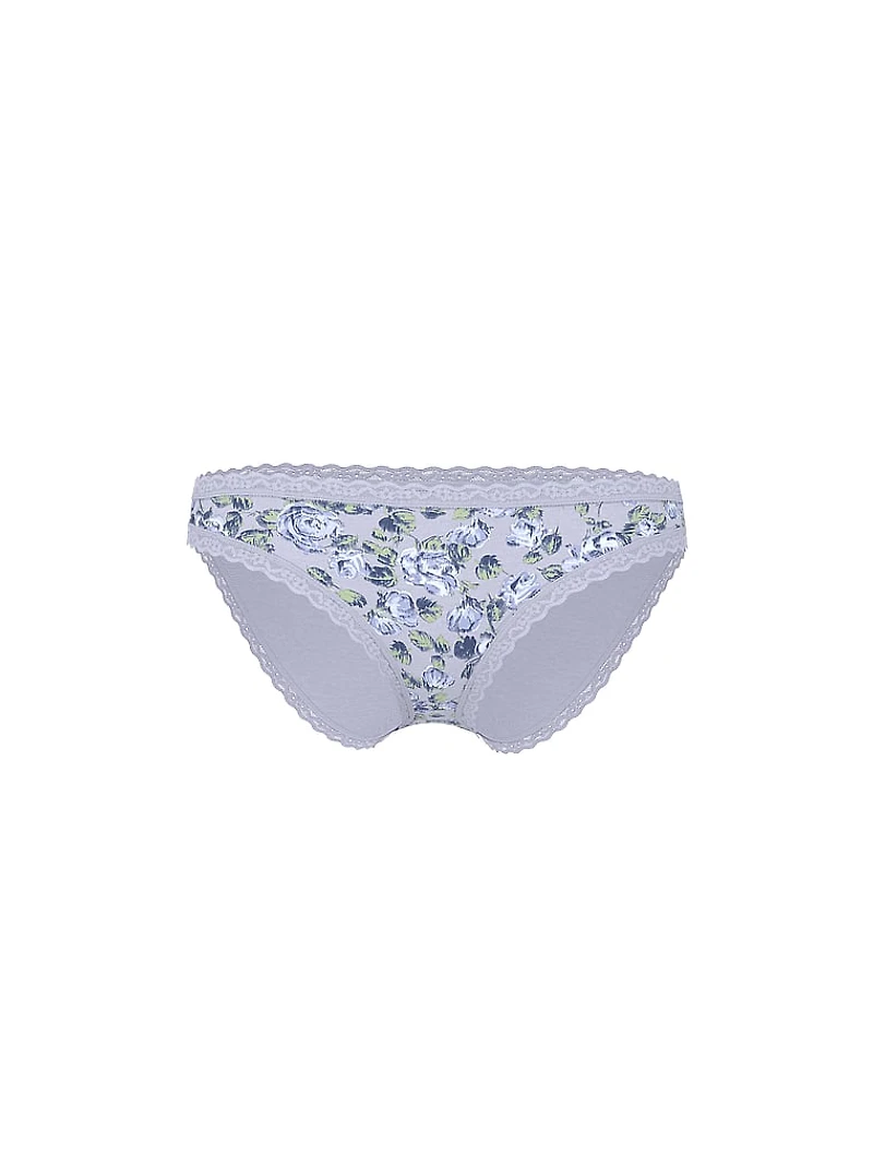 Cotton Lace-Waist Bikini Panty
