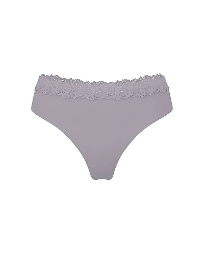 Body by Victoria Flex Lace-Trim Mid-Rise Thong Panty