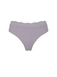 Body by Victoria Flex Lace-Trim Mid-Rise Thong Panty