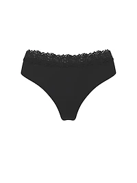 Body by Victoria Flex Lace-Trim Mid-Rise Thong Panty