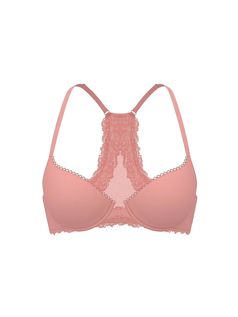 Lightly Lined Lace-Trim Full-Coverage Bra