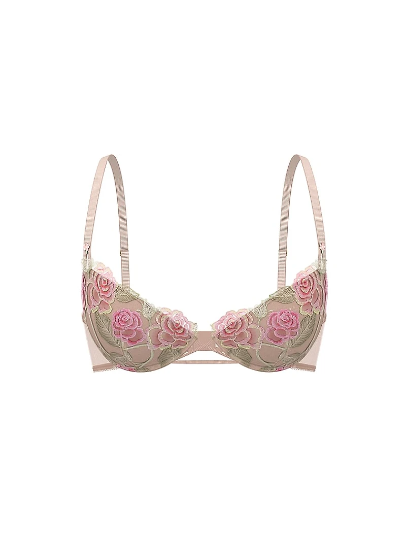 Wildflower Embroidery Push-Up Bra