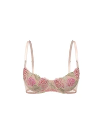 Peony Embroidery Lightly Lined Demi Bra