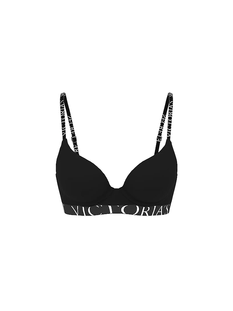 Bombshell Add-2-Cups Cotton Exploded Logo Push-Up Bra