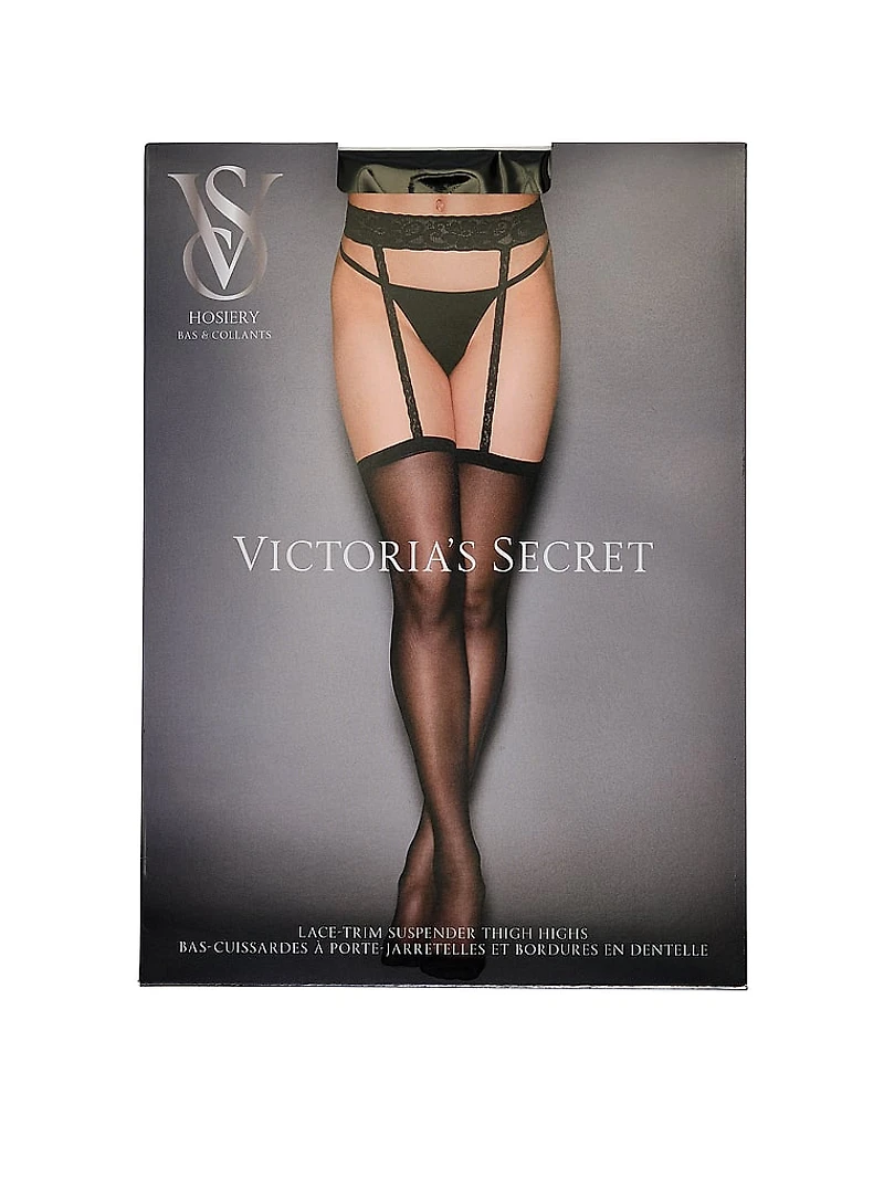 Very Sexy Lace-Trim Suspender Thigh Highs
