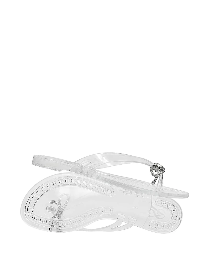 Shine Bow Jelly Sandals