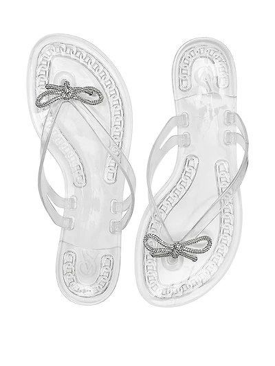 Shine Bow Jelly Sandals