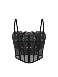 Tease Rose Embroidery Corset Top