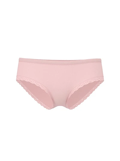Seamless Pointelle Lace-Trim Hiphugger Panty