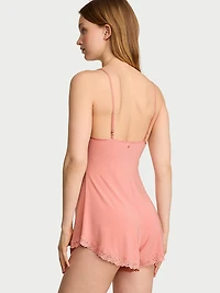 SoSoft™ Modal Lace-Trim Romper