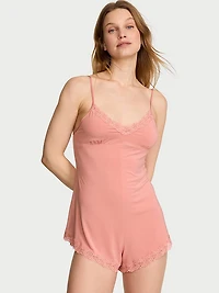 SoSoft™ Modal Lace-Trim Romper