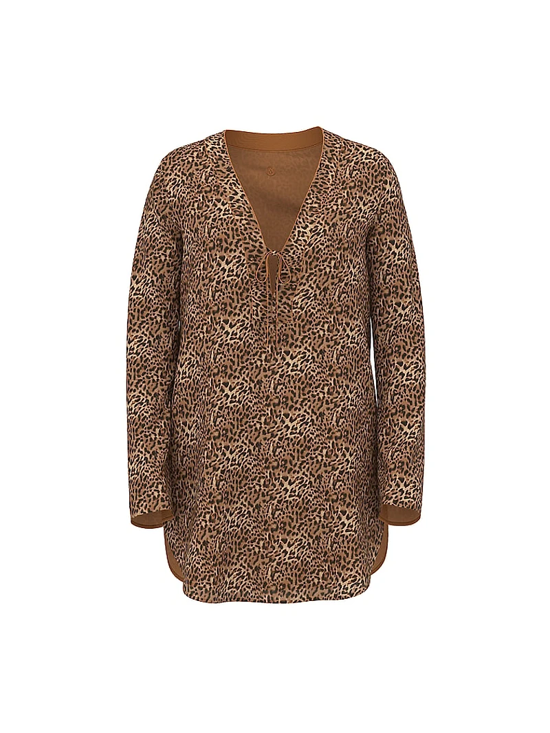 Beachwear Sheer Crinkle Tunic Dress