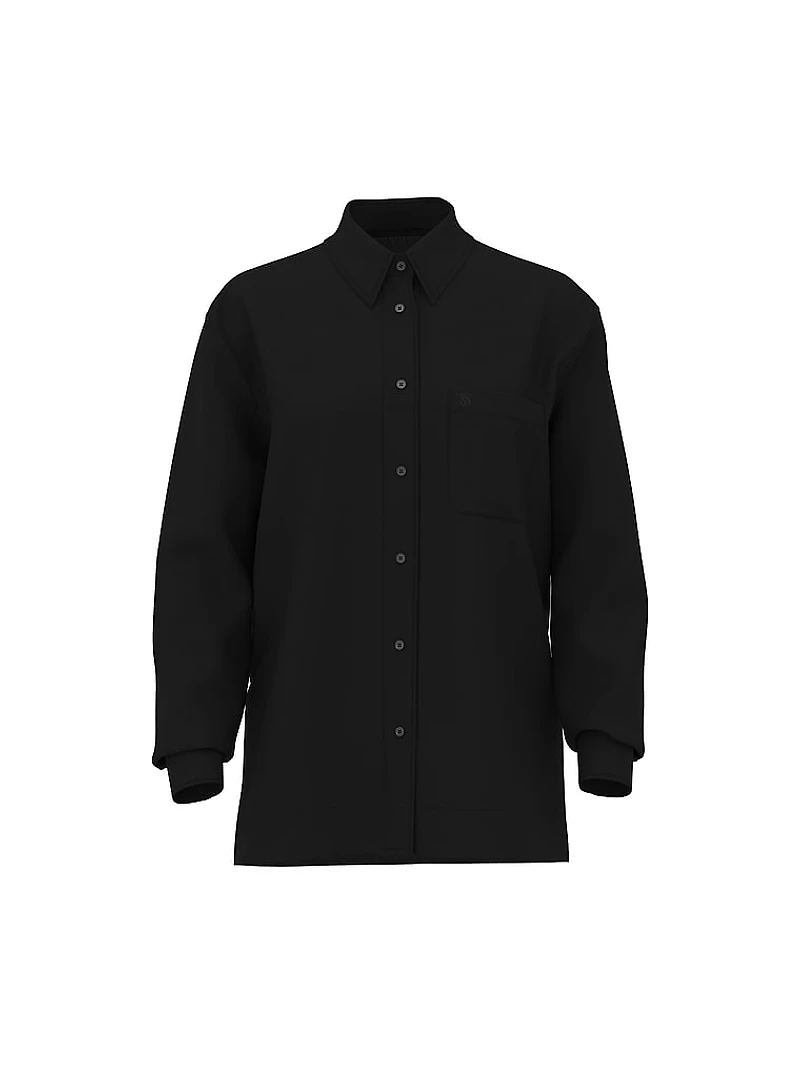 Beachwear Linen Boxy Long-Sleeve Shirt