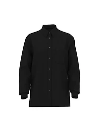 Beachwear Linen Boxy Long-Sleeve Shirt