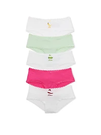 7-Pack Lace-Trim Cotton Cheeky Panties