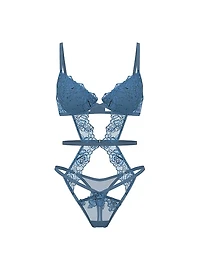 Denim Rose Lace Lightly Lined Strappy Teddy