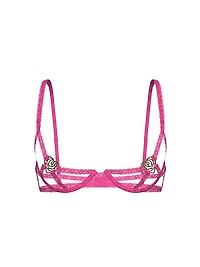 Rose Hardware Lace Strappy Open-Cup Demi Bra