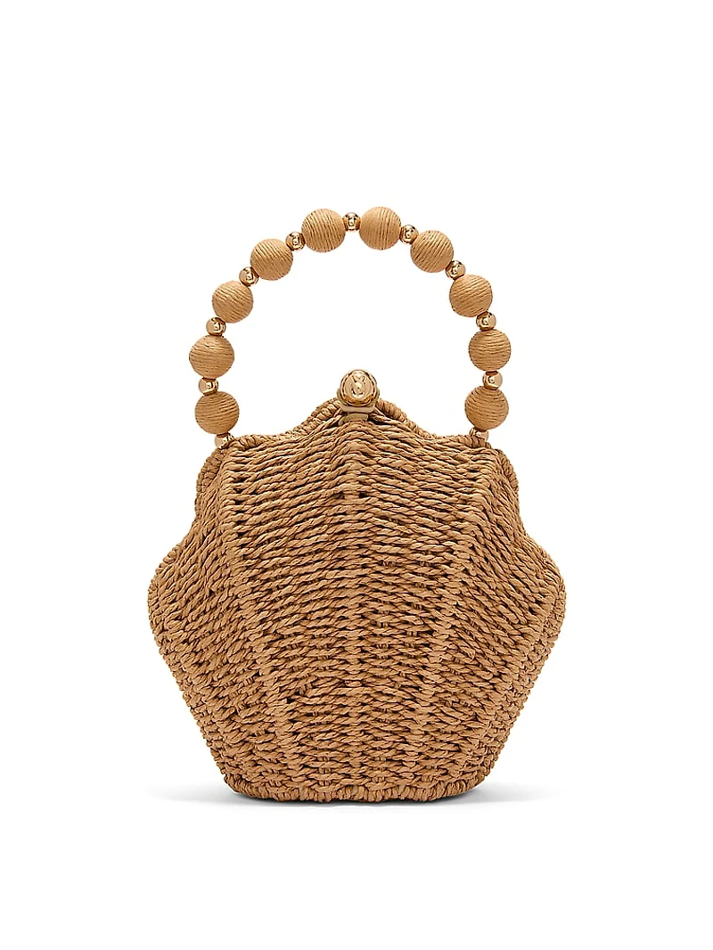 Shell Straw Crossbody Bag