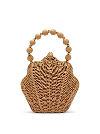 Shell Straw Crossbody Bag
