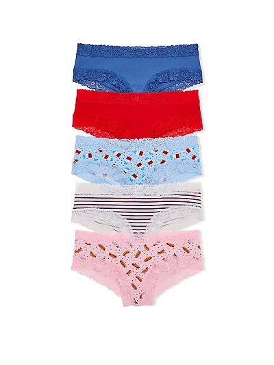 5-Pack PINK Wink™ Lace Mixed Cheeky Panties