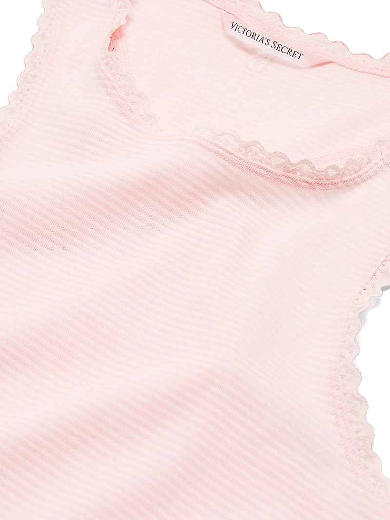 Cotton Shadow Stripe Tank & Pants Set