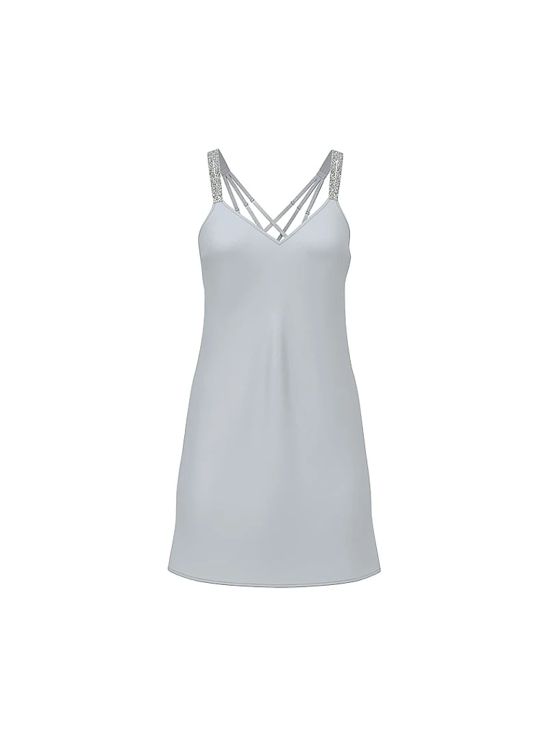 Gradient Shine Strap Satin Slip Dress