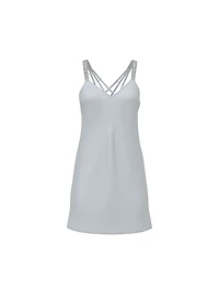 Gradient Shine Strap Satin Slip Dress