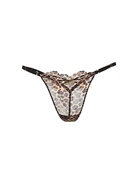 Geo Leo Embroidery Adjustable V-String Panty