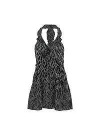 Chiffon Polka Dot Flutter Mini Dress