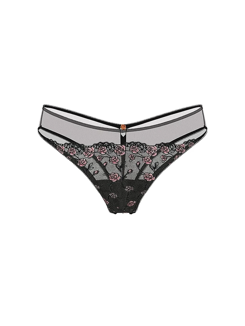Tease Lace Hardware Open-Back Cheeky Panty