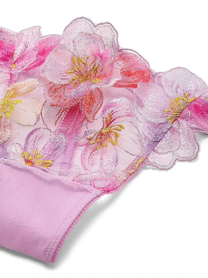 Watercolor Embroidery Thong Panty
