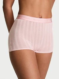 Logo Cotton High-Waist Boyshort Panty