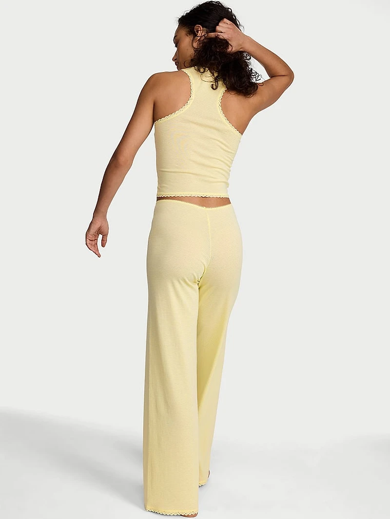 Cotton Shadow Stripe Tank & Pants Set