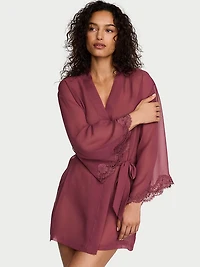 Chiffon & Lace Short Robe