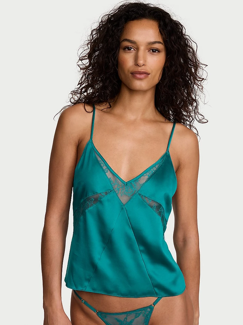 Satin & Rose Lace Cami Top
