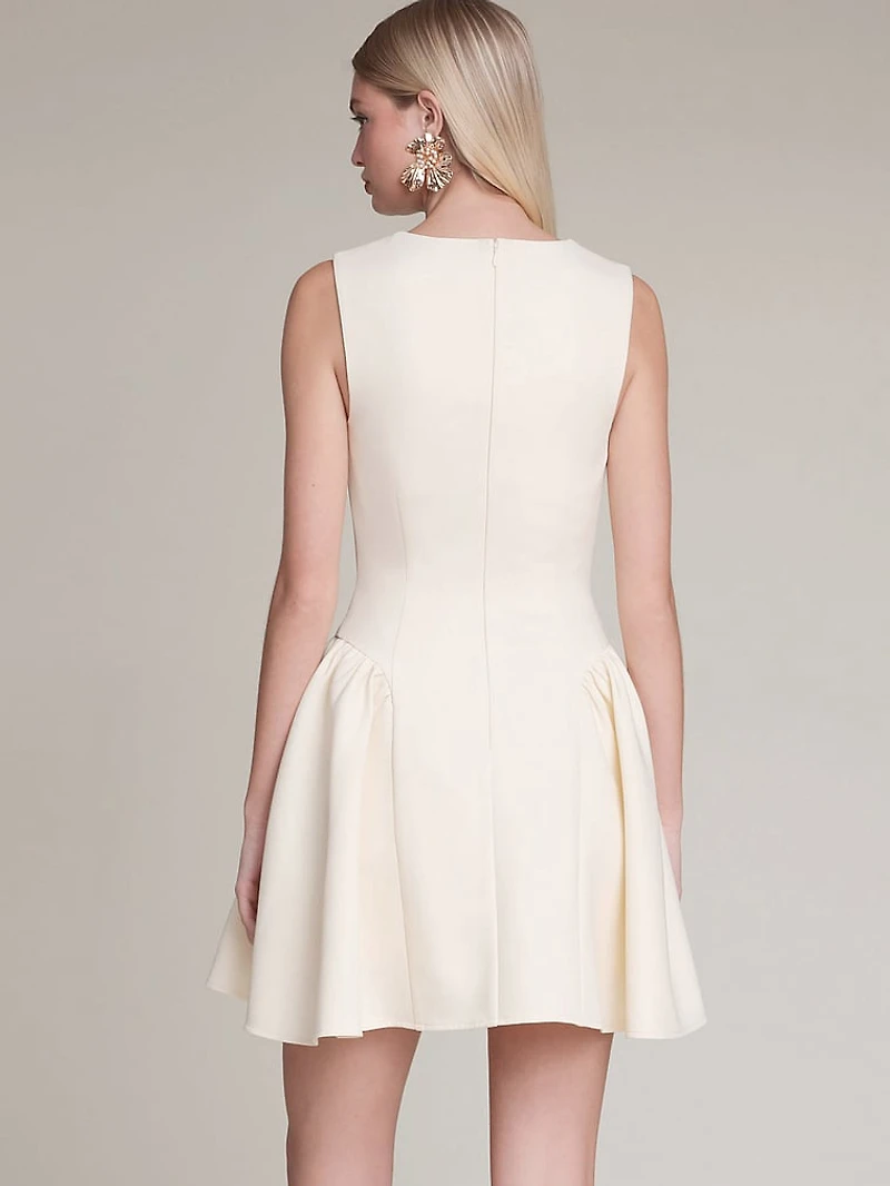 Sculpted Flounce Mini Dress