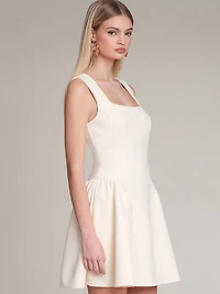 Sculpted Flounce Mini Dress