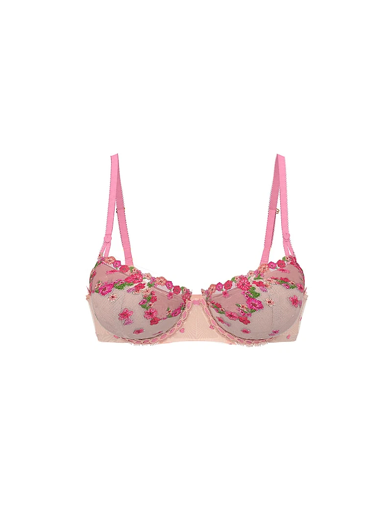 Wildflower Embroidery Lightly Lined Demi Bra