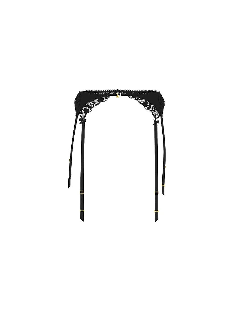 Pop Floral Embroidery Garter Belt