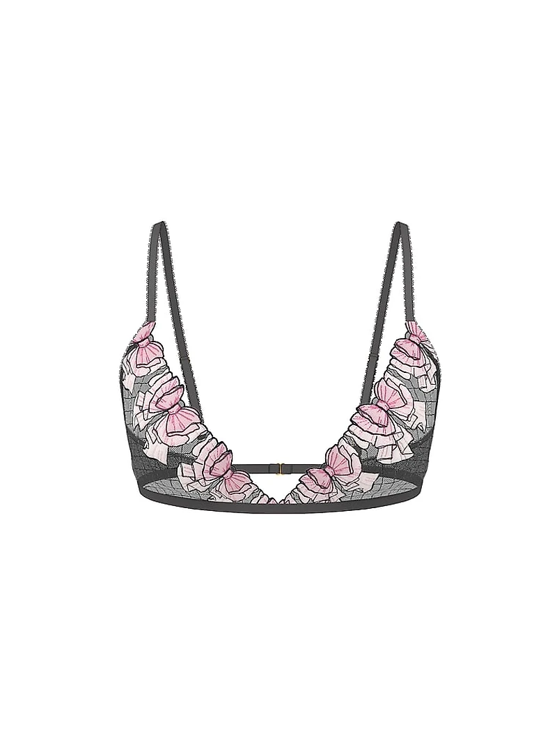 Tease Rose Embroidery Triangle Bralette