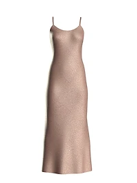 Leopard Jacquard Satin Midi Slip Dress