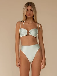 Seafoam Silkie Tori Ties Bandeau Top