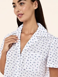 Swiss Dot Short-Sleeve Crop Pajama Set