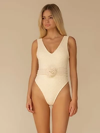 Amalia Texture Kim Rosa One-Piece Swimsuit