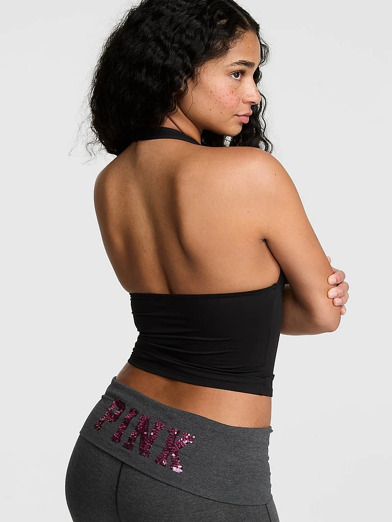 PINK Base Stretch™ Plunge Halter Top